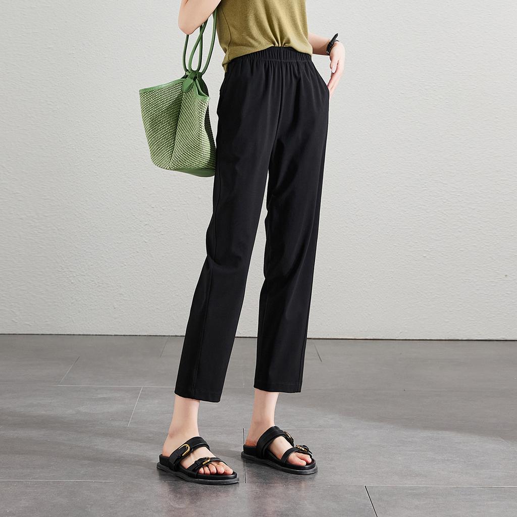 Comfortable and stretchy slim fit women's 2025 summer loose and versatile slimming casual pants with a sense of drape