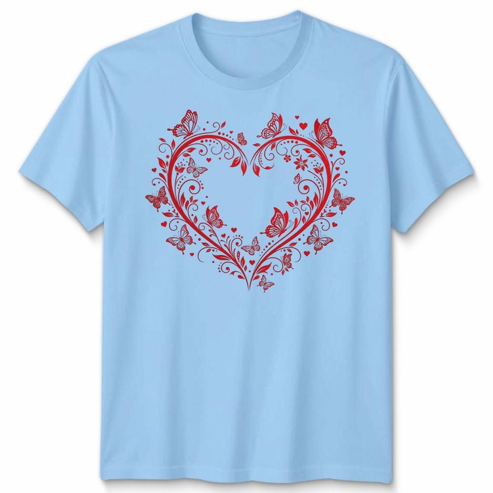 Filigree Heart Butterfly Valentines Day Occasions Unisexs Unisexs Graphic Tee S