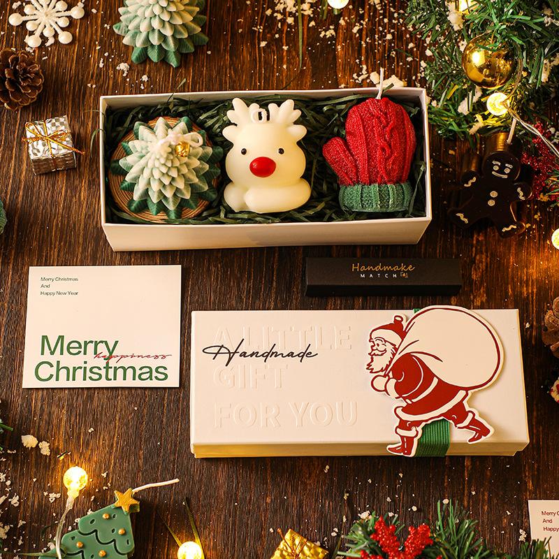 Set regalo di aromi di candele fatte a mano creative di Natale Regali fatti a mano Regali di festa Decorazione di ornamenti di atmosfera di parte di cervo dell'albero di Natale