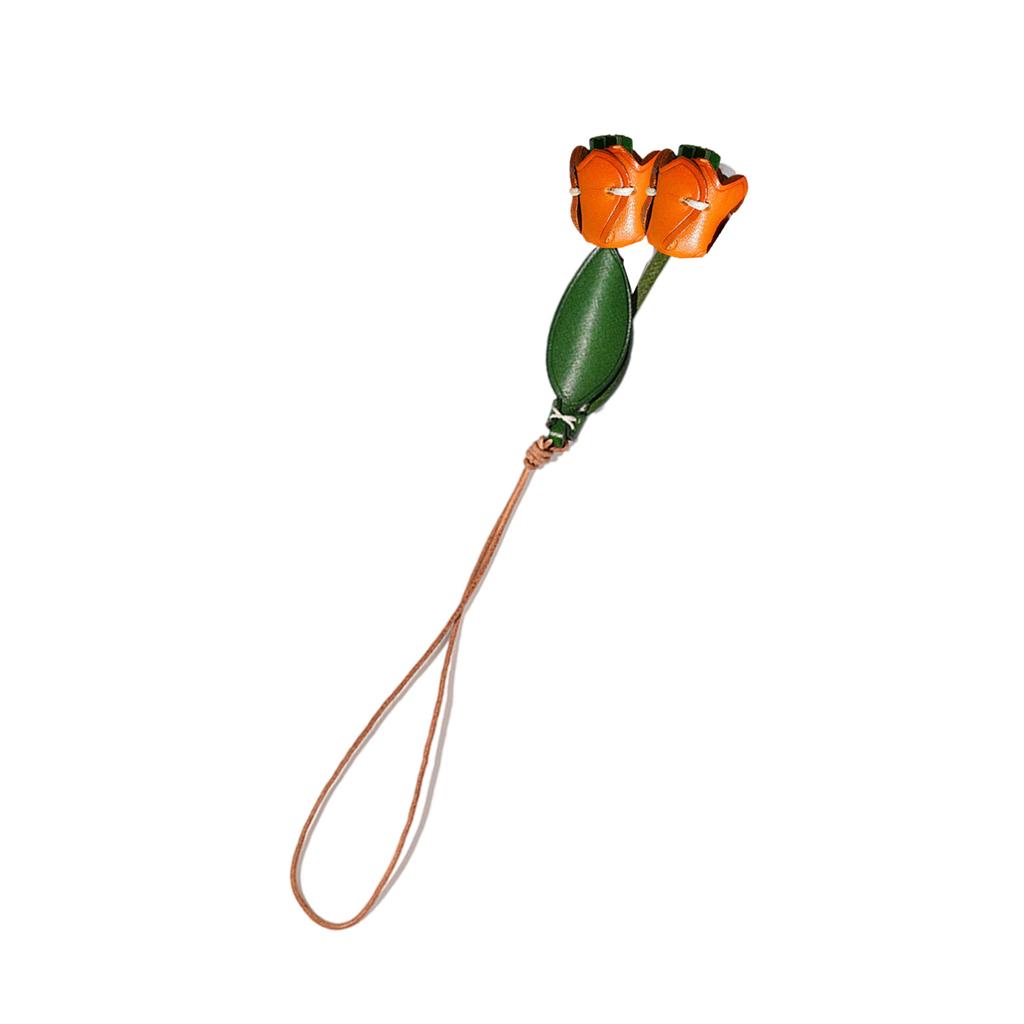 Tulpe Schlüsselanhänger Anhänger Leder Elegant Blume Tasche Anhänger Hängender Schmuck Geeignet für Autospiegel oder Taschen Dekoration