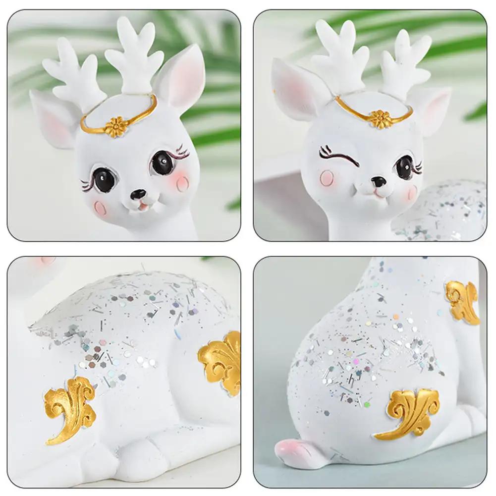 2Pcs Car Cute Deer Ornaments Car Center Console Decoration Dashboard Romance Gifts Auto Interior Accessories for Woman