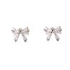 Korean Zirconia Bow Stud Earrings – Fresh Sweet Rhinestone Inlaid Cuff