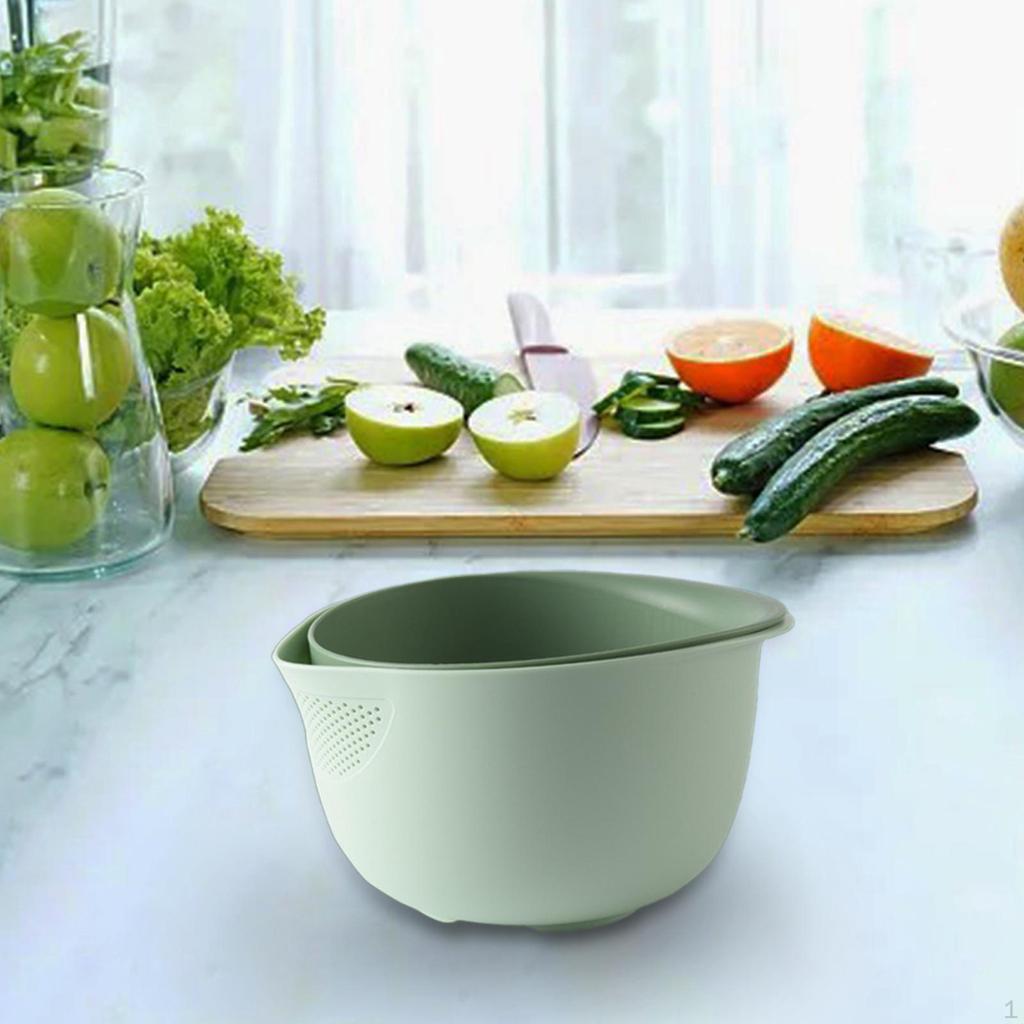 Gemüsewaschkorb Abgießer Sieb Schüssel Obstwaschbecken Lebensmittelsieb für Früchte