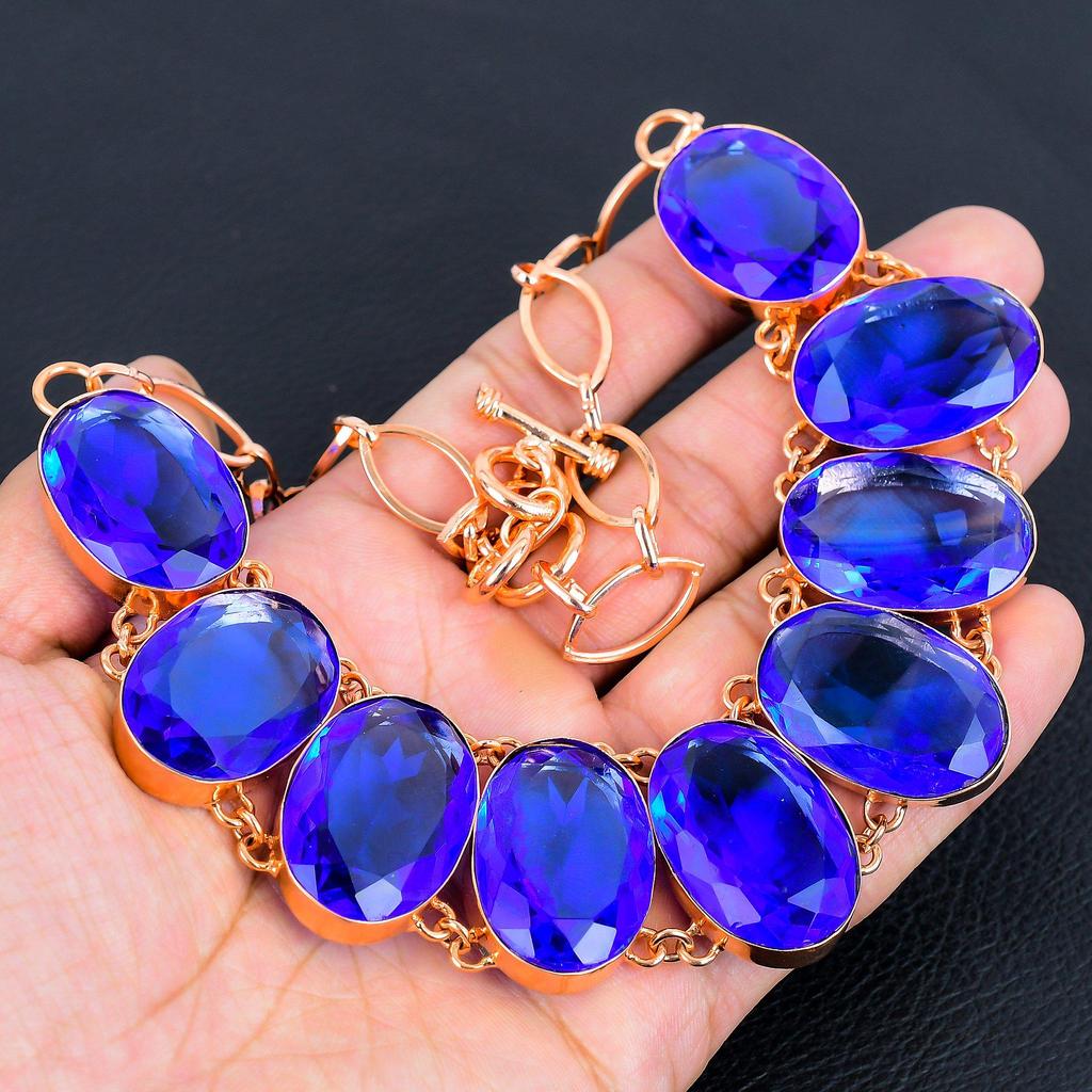 Purple Topaz Necklace Jewelry, Adorable Gemstone Jewelry, Handmade Copper Jewelry For Thanksgiving