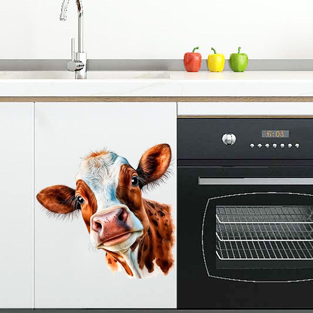 Cow Head Removable Wall & Glass Sticker for Living Room & Bedroom - MLC112