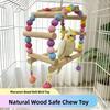 Wood Parrot Swing Toys Non-slip Parrot Climbing Toy Training Stand Pet Chewing Toy  Cockatiel
