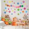 Whaline 54Pcs Flower Cut-Outs Back to School Colorful Floral Bulletin Board Decorations 5.9in and 3.1in Summer Paper Flowers Cutouts Cute Classroom