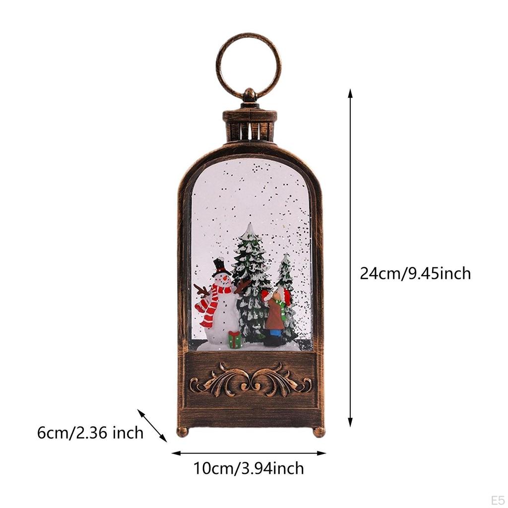Christmas Music Box Fireplace Lantern Gift Nightlight Xmas Decor for Indoor Outdoor