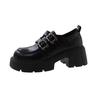 2025 spring new thick heel platform small leather shoes women's French heightening loafers Mary Jane retro single shoes