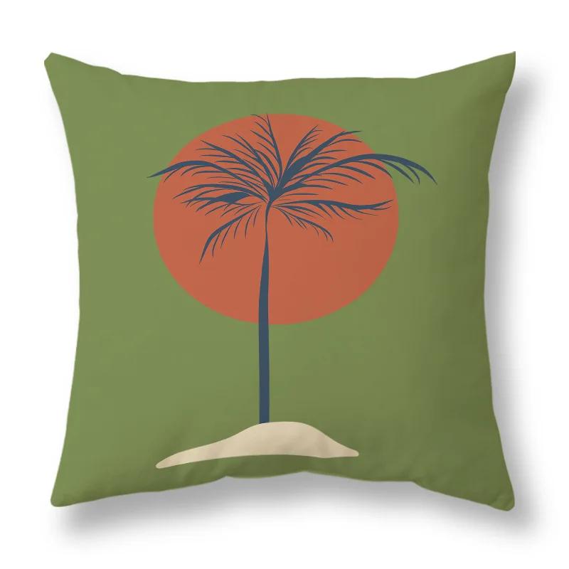 45x45cm Nordic Green Leaf abstract geometric embrace pillowcase Comfortable sofa Office Seat cushion cover Home decor Pillowcase