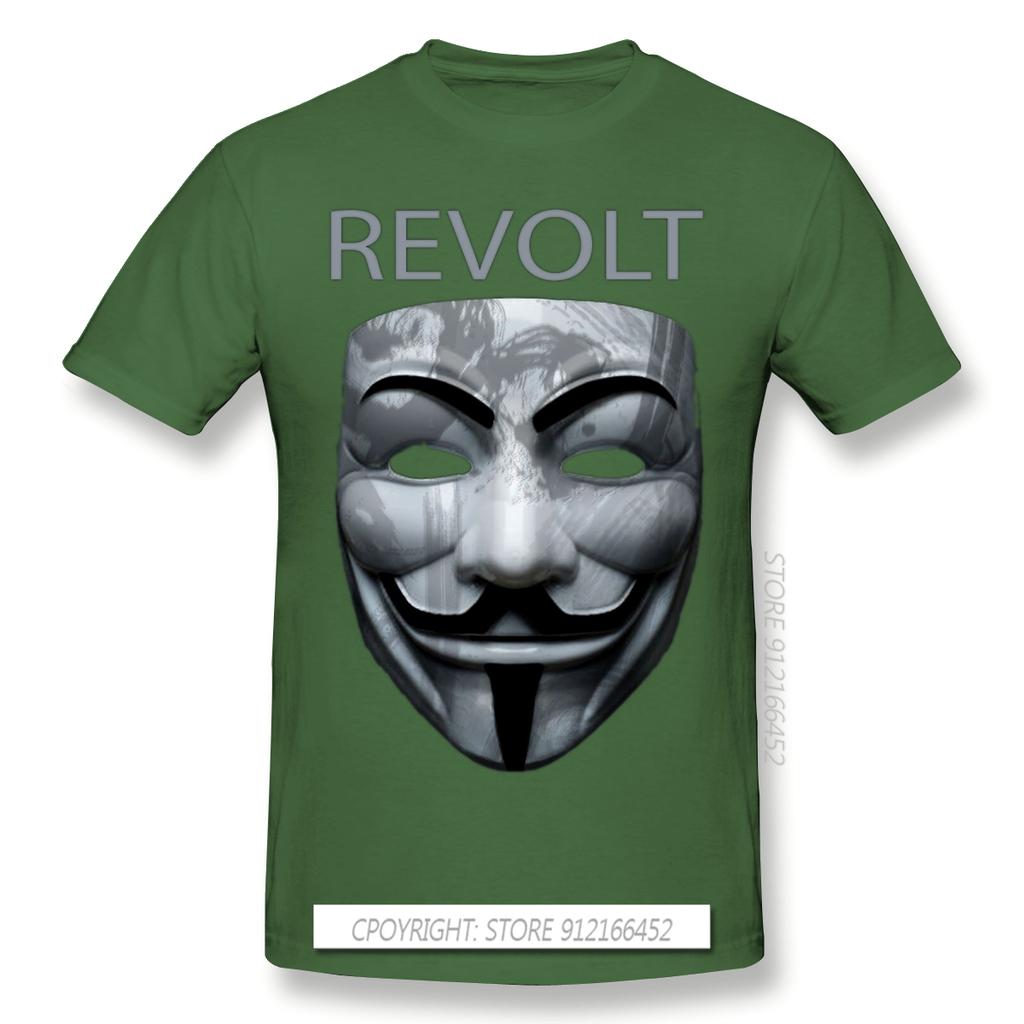 Revolt V Mask T-Shirt Anonyme Hackerorganisation Video Black Lives Matter Druck T-Shirt Sommer Groß T-Shirts