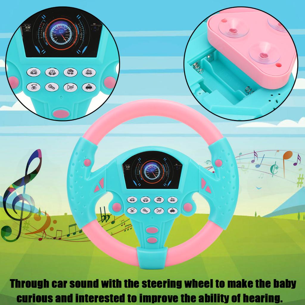Baby Educational Copilot Steering Wheel Music Children Intelligent Toy (Pink Blue)