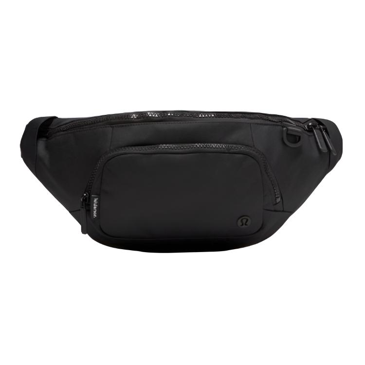 Lululemon Everywhere Brand Tag Zipper Closure Casual Waist Bag Unisex Waist Bag Black LU9D48S-0001 Black