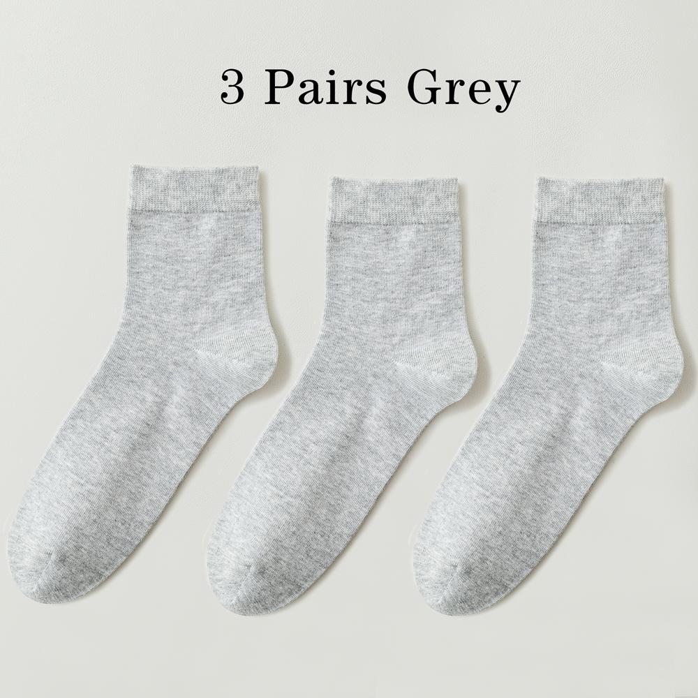 3 Pairs High Quality Casual Men's Business Socks Soft Breathable Cotton Socks Quick Drying Black White Long Sock