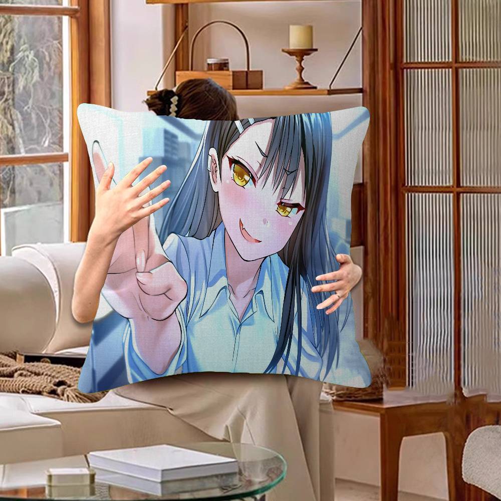 Anime Dont Toy With Me Miss Nagatoro Cushion Cover Inches Farmhouse Decor Home Throw Pillow Covers For Couch Decorations
