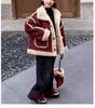 2025 Red Velvet Winter Coat for Big Kids - Thickened All-in-One Fashion