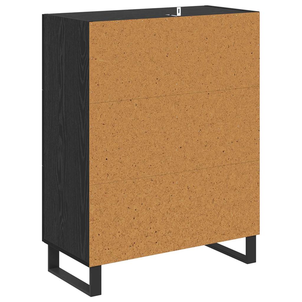 Sideboard with Drawers Black Oak Effect 69.5 x 34 x 90 cm