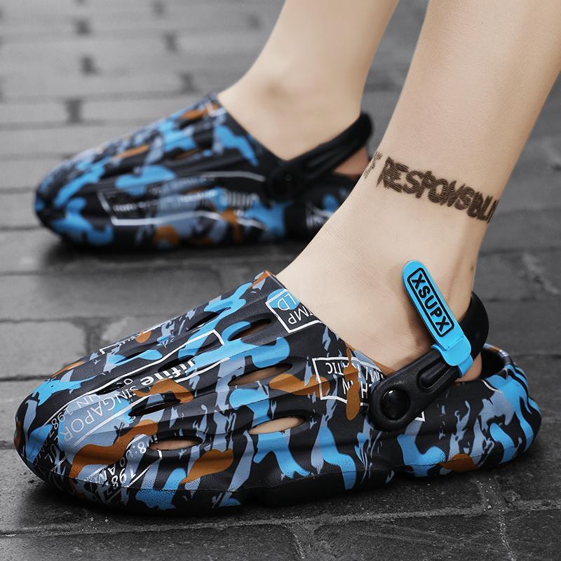 Slippers for Men Ventilate Shoes for Men Bathroom Slippers Indoor Soft and Comfortable Wear-resistant Gardon Shoes Thick Bottom