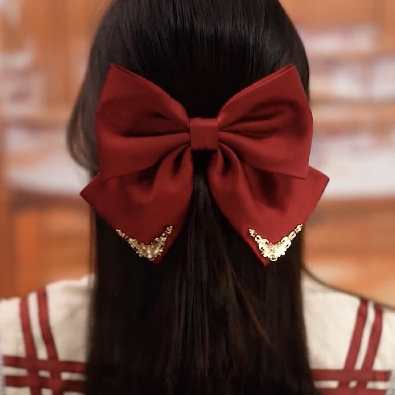 Позолоченная заколка для волос в виде ретро-банта