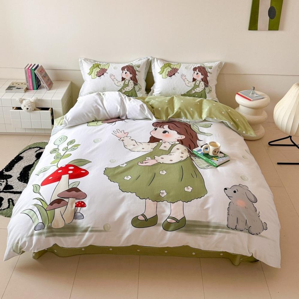 Cartoon  princess Motif,Bed Linen,Microfibre Bedding Sets, Children's Bed Linen  for Teenagers 3D Printed  DuvetCover with Zip