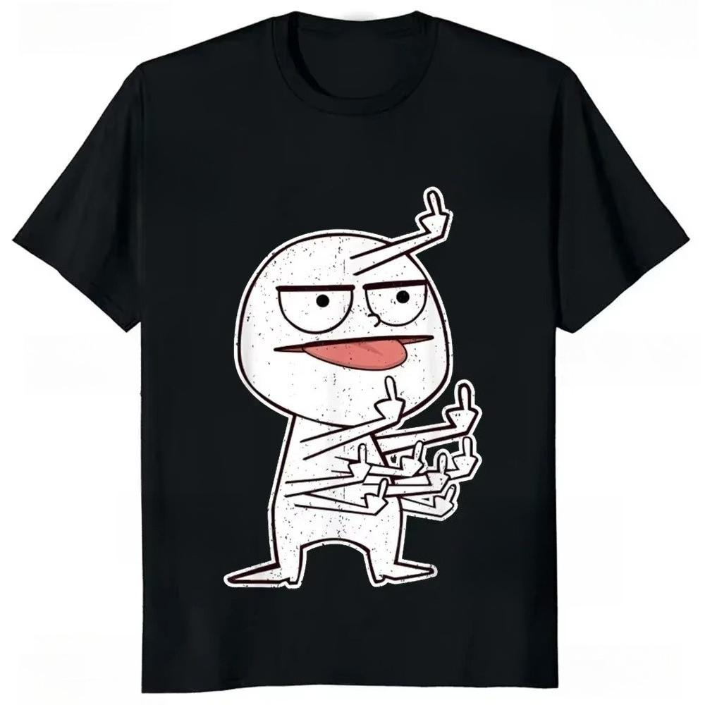 Middle Finger Funny Maniac Man T Shirt Loose Casual Fashion T-shirt Hipster Streetwear Comfort Clothing