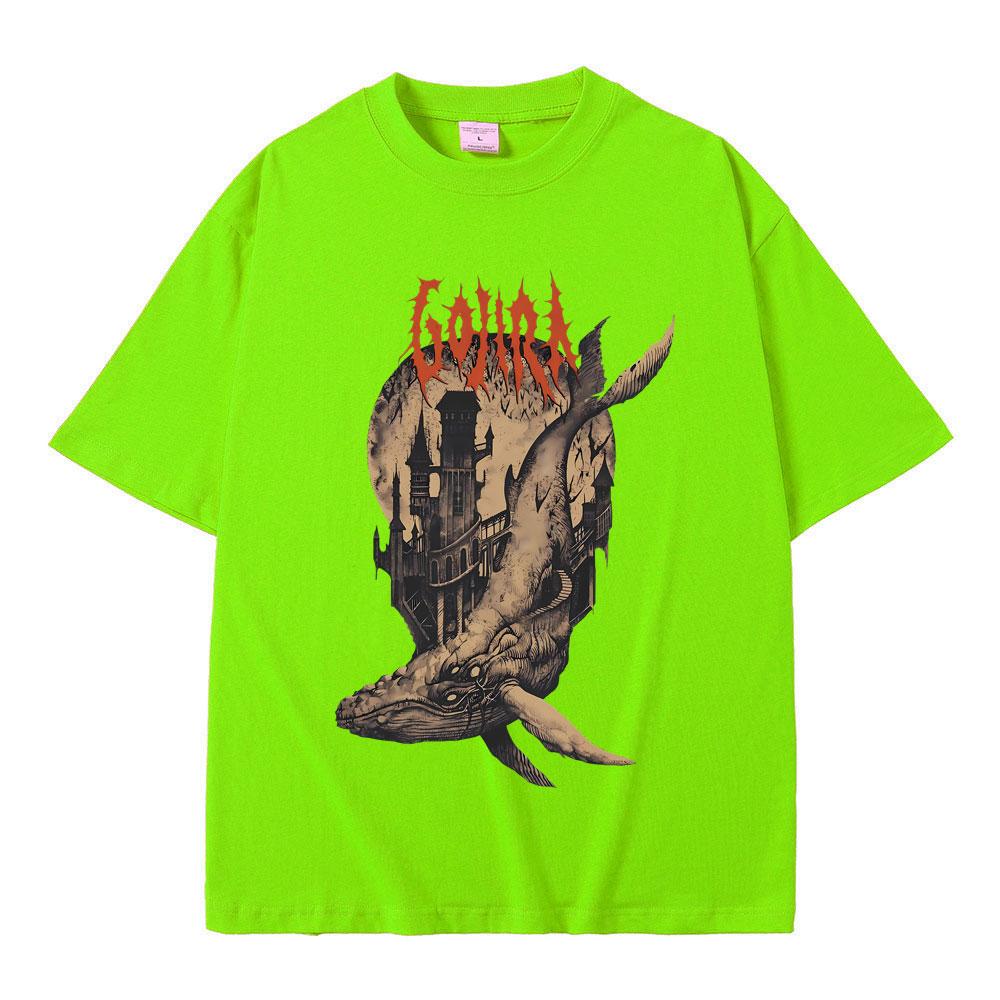 

French Metal Band Gojira From Mars To Sirius Flying Whales Vintage Rock Graphic T Shirt Men Women 100% Cotton Oversized T-shirts 4XL