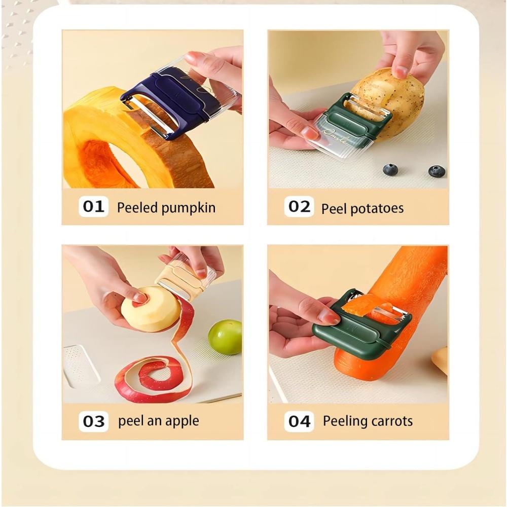 Multi-Functional Portable Fruit & Vegetable Peeler Set with Paring - Plastic Kitchen Peelers for , Potato, and Other Pro