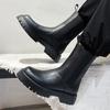 Mens Fashion Motorcycle Boots Party Nightclub Dress Black Genuine Leather Shoes High Top Cowboy Boot Handsome Long Botas Zapatos
