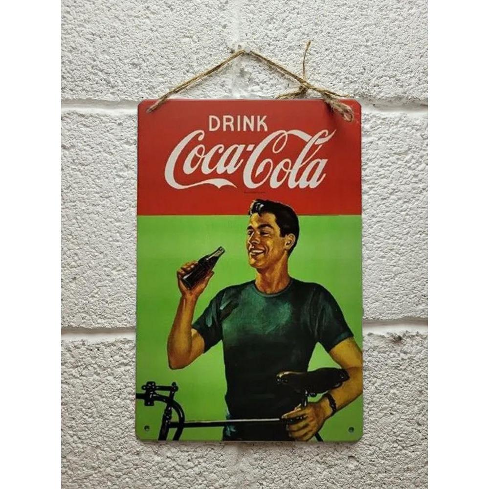 Vintage Coca Cola Metal Sign, Tin Plate Retro Bar Pub Decor, Wall Art Advertising