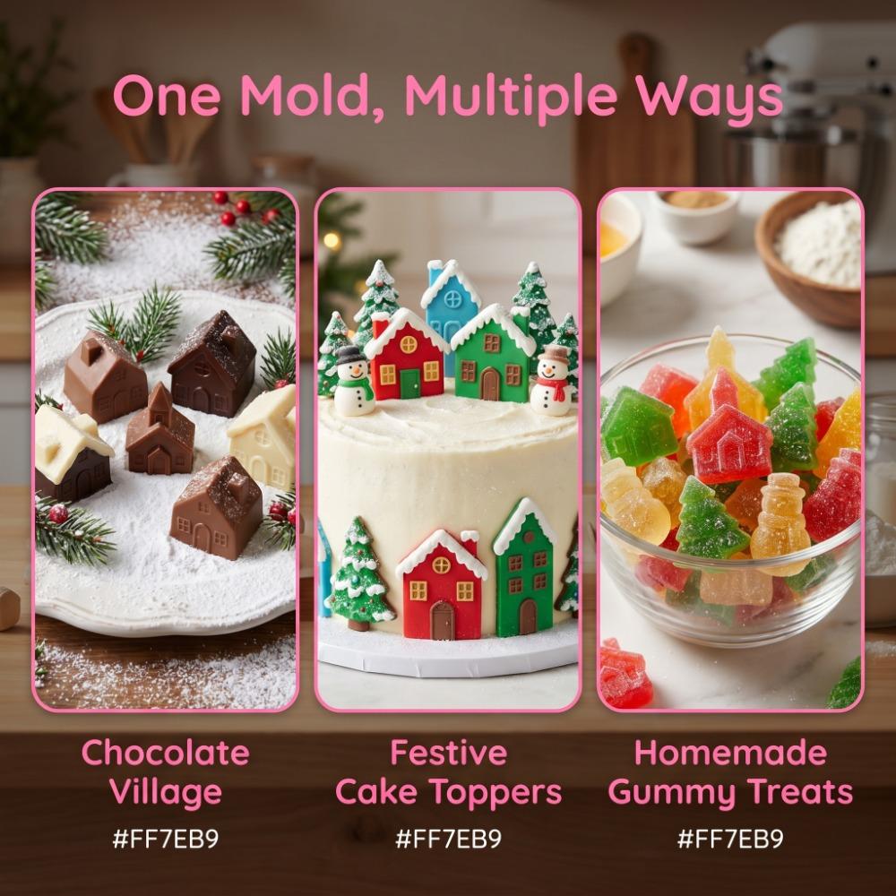 Multiple Cavity Design Silicone Mold Food Grade Silicone Cake Decor Mold Holiday Baking