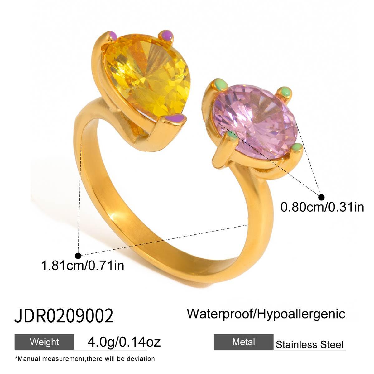 

Niche high-end sweet feng shui drop-shaped zircon ring does not fade jewelry