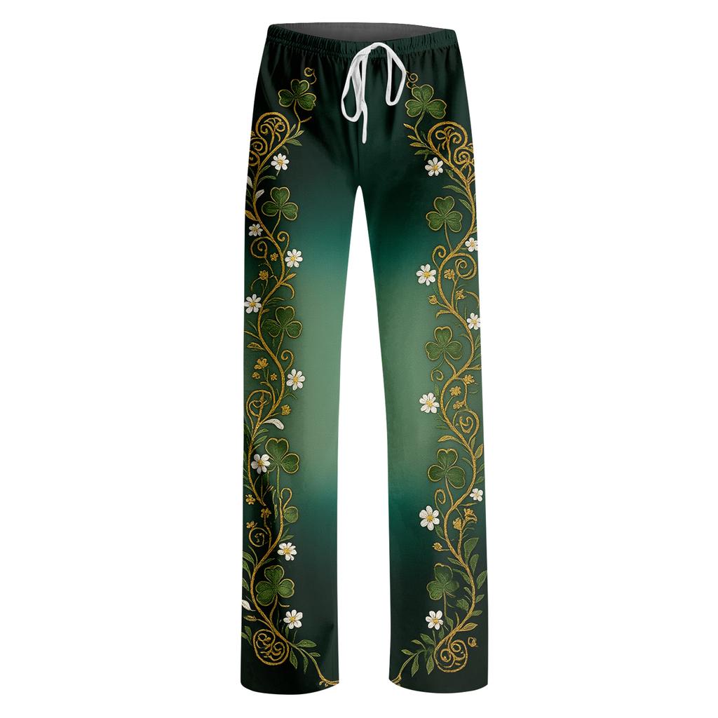 Pajama Pants Sleepwear Casual Drawstring Elastic Waist Pants Comfy Straight Yoga Loose Trousers