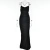 Women's Fashion Sexy Satin Dress Open Back Sling