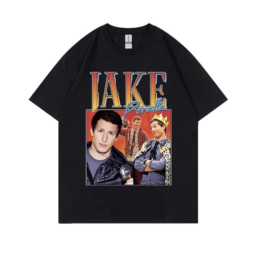 Jake Peralta Graphic Tshirt Unisex Women Fashion Vintage Streetwear Summer Women Comfortable Pure Cotton Oversized Short Sleeve