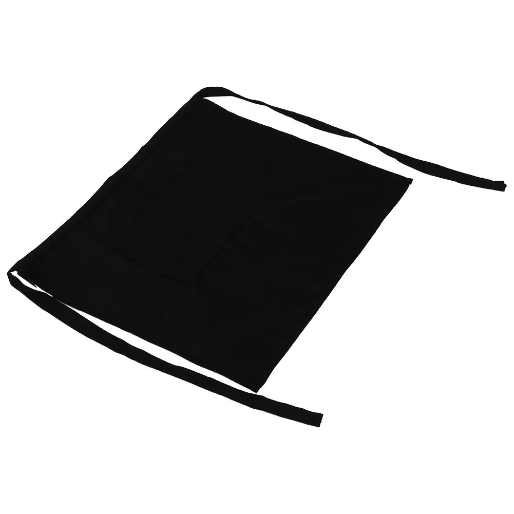 Black Half Waist Short Aprons With Pockets For Home Kitchen Pub Cafe Waiter Waitress