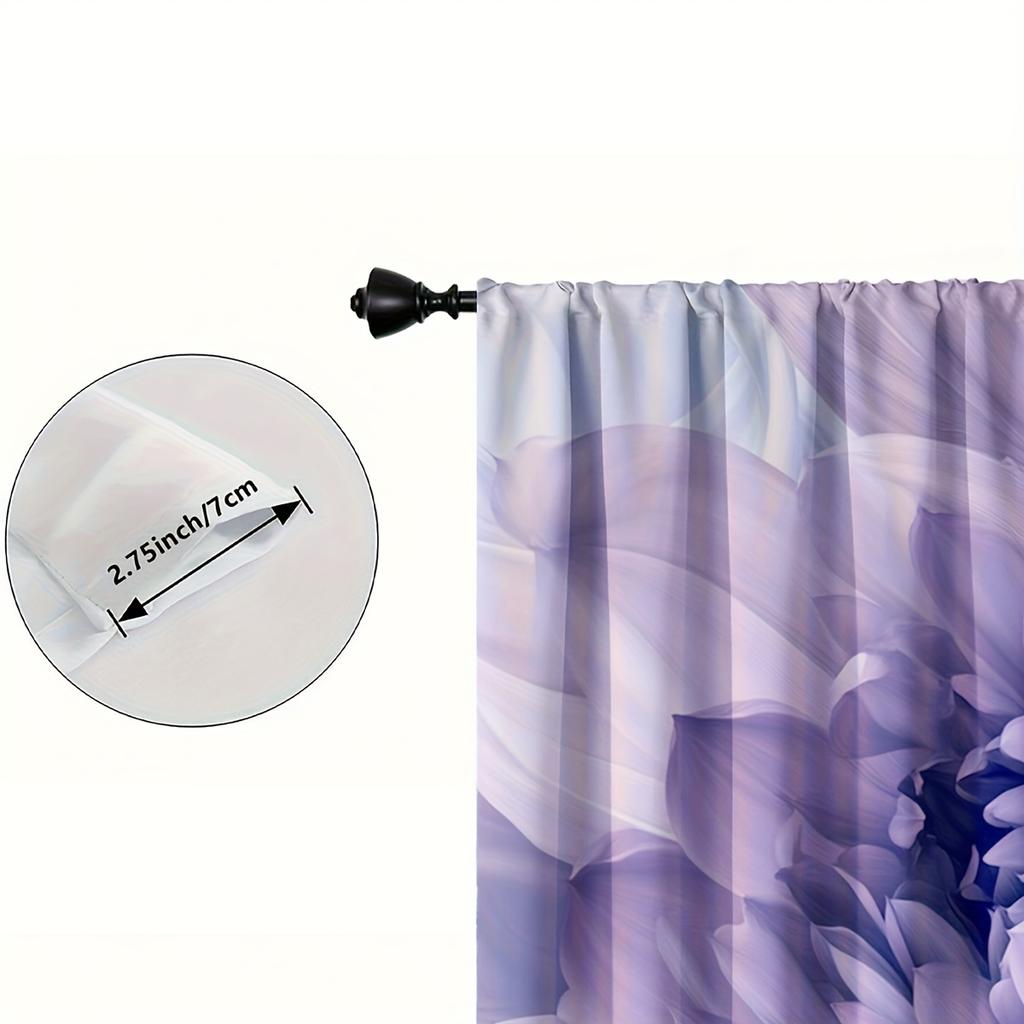 Set Of 2 Elegant Curtains Soft Lilac Grey Abstract Floral Design Exuding Tranquil Atmosphere Sheen Fine Detailing Curtain Polyester