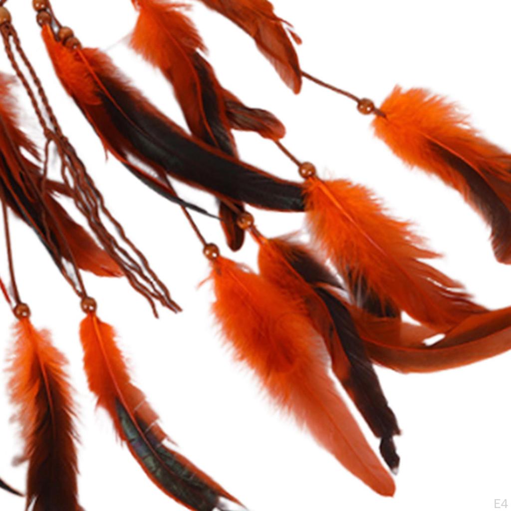 Boho čelenka z umělých peří Vlasové doplňky Indická pokrývka hlavy na maškarní ples