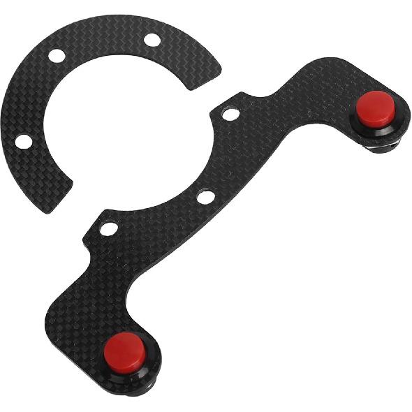 Steering Wheel Horn Button, Carbon Fiber External Horn Button Kits for 6 Bolts Steering Wheel (Dual Button) Dual Button