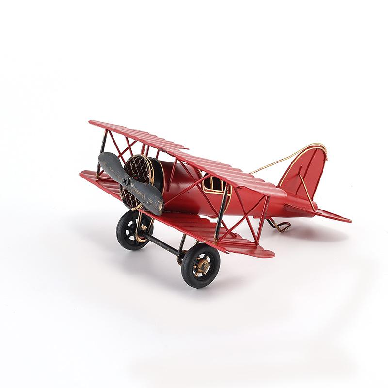 Handmade Small Airplane Model Ornaments Creative Plane Statue Miniatures Art Crafts Decoration Desk Accessories Gift