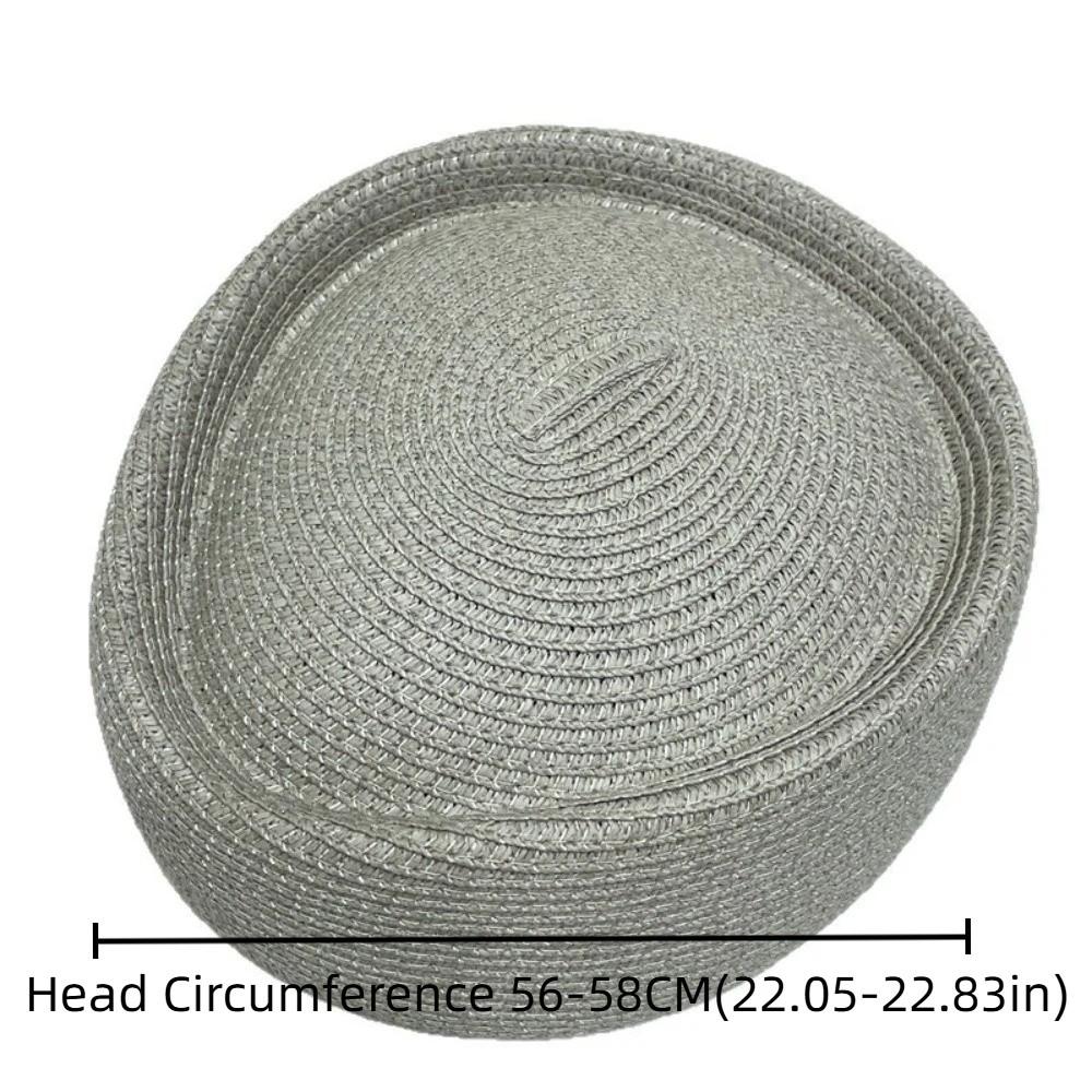 New Elegant Straw Beret Hat Classic Handmade Flight Attendant Hat Simple Teardrop Vintage Sun Hat Summer Wear
