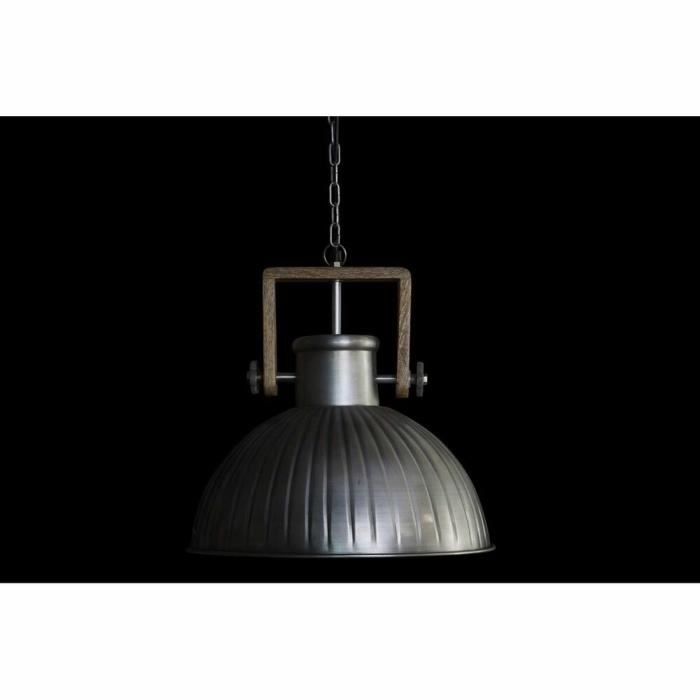 Suspension - Argenté - Bois De Manguier - Fer - 50W - 41x41x40cm