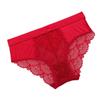 Mid Waist Sexy Lace Triangle Pantie Transparent Seamless Elastic Wide Waist Underwear Women's Triangle Panties