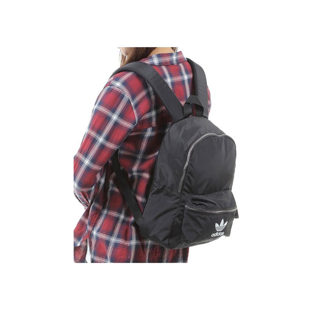 Adidas Originals Trefoil Small Logo Basic Nylon Backpack Women Backpack Black ED4725