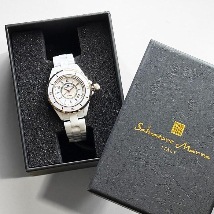 Salvatore Marra Watch Gift Set (No.2 White X Rose Gold)