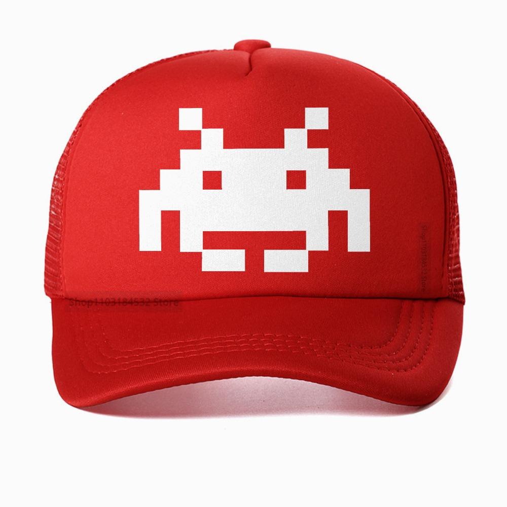 Dont Invade My Space Newest Space Invaders Arcade Mesh Breathable Baseball Cap Unisex Streetwear Classic Outdoors Hat Adjustable