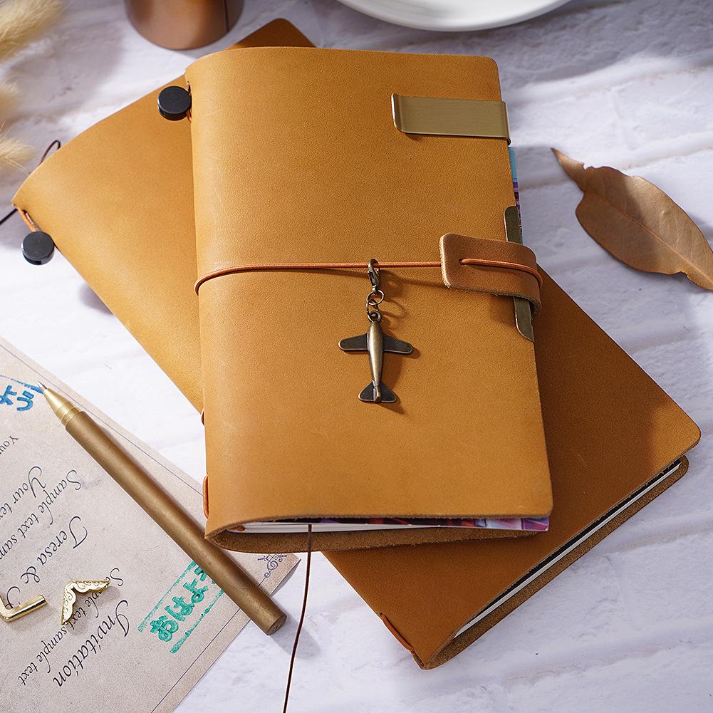 Vintage Cowhide Handmade Travel Journal - European Retro Notebook Diary