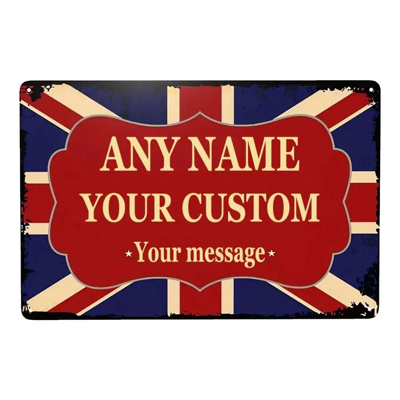 

Vintage UK Flag Metal Tin Sign Retro Wall Art Bar Garage Man Cave Decor белый