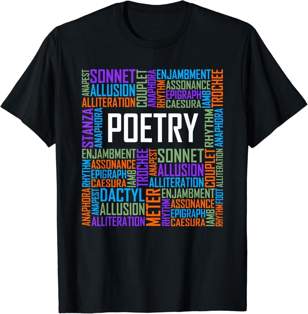 Amoureux des mots de poésie Cadeau Poète Écriture Poème Cadeau Écrivain T-shirt Unisexe