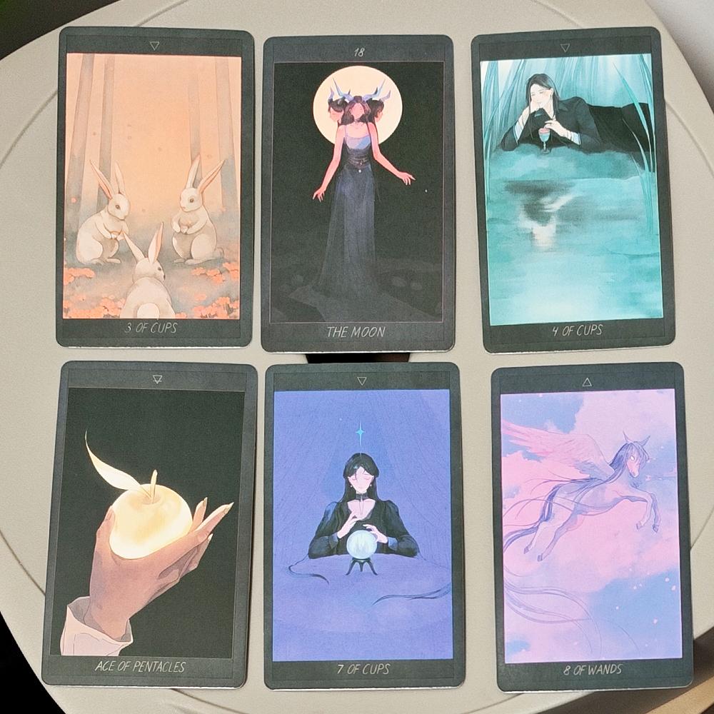 10,3*6 cm Med & Levandule Tarotová sada Ethereal Fantasy Art 78 Karet Spojuje Snovou Estetiku s Hlubokou Mystickou Symbolikou