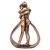 Romantic Kissing Couple Statue Gilded Bronze Sculpture Metallized Ornament with Loop